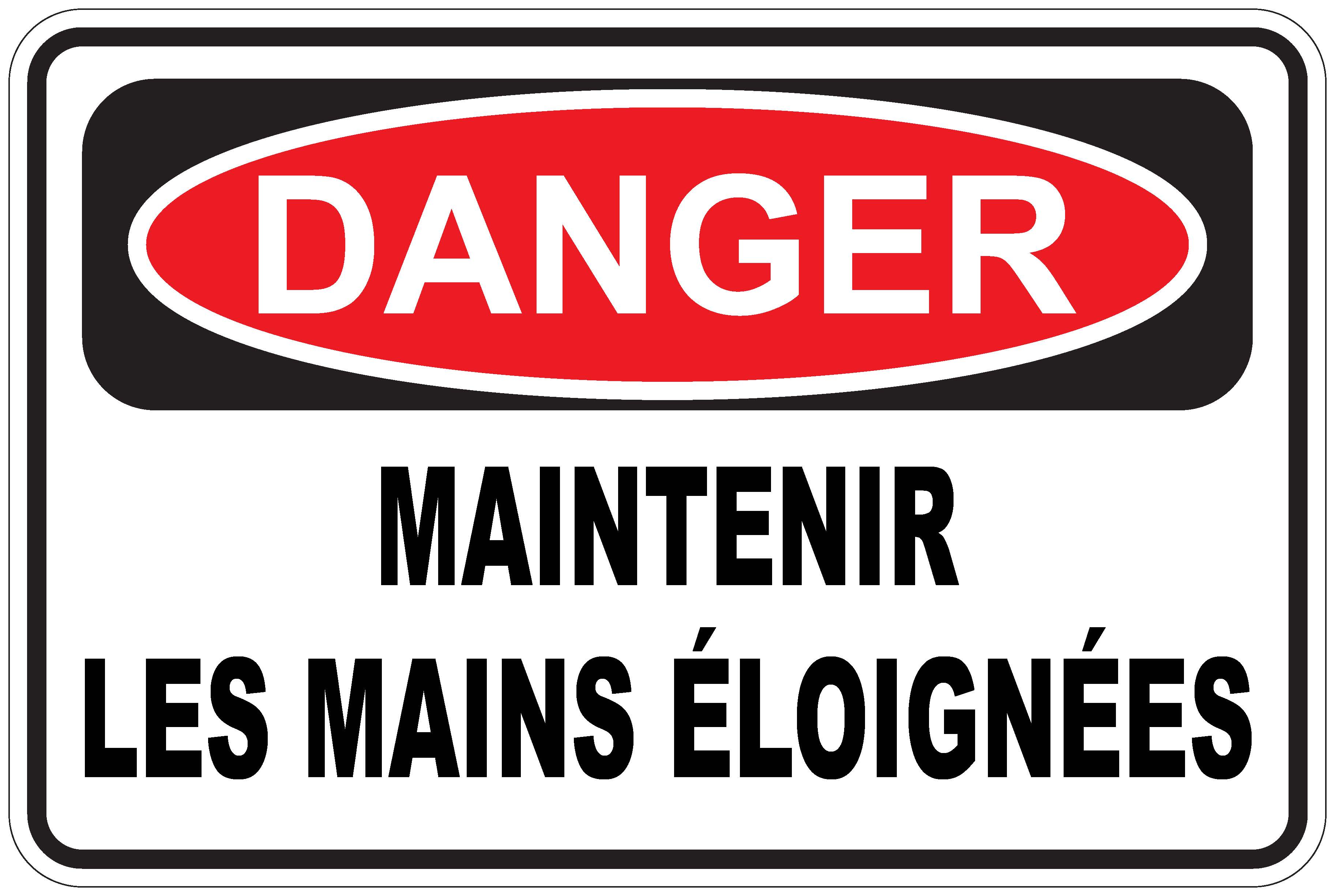 Panneaux NORME OSHA : Danger : maintenir les mains éloignées | Signel ...